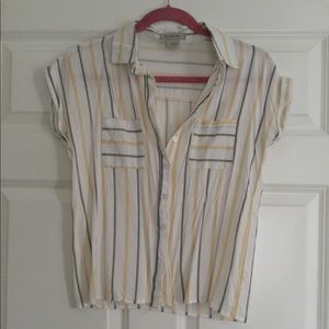 Passport Striped Women’s Short Sleeve Button Down